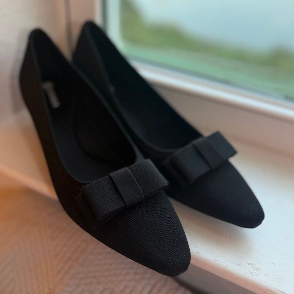 VIVAIA Titli Black Bow Pointed Toe High Heels Women’s Size 41 (US 10.5-11)